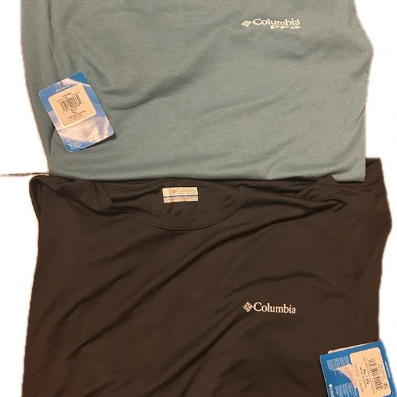 2-Men's casual neutral XL Columbia Blue and Black short sleeve T-Shirts NWT - Picture 3 of 8